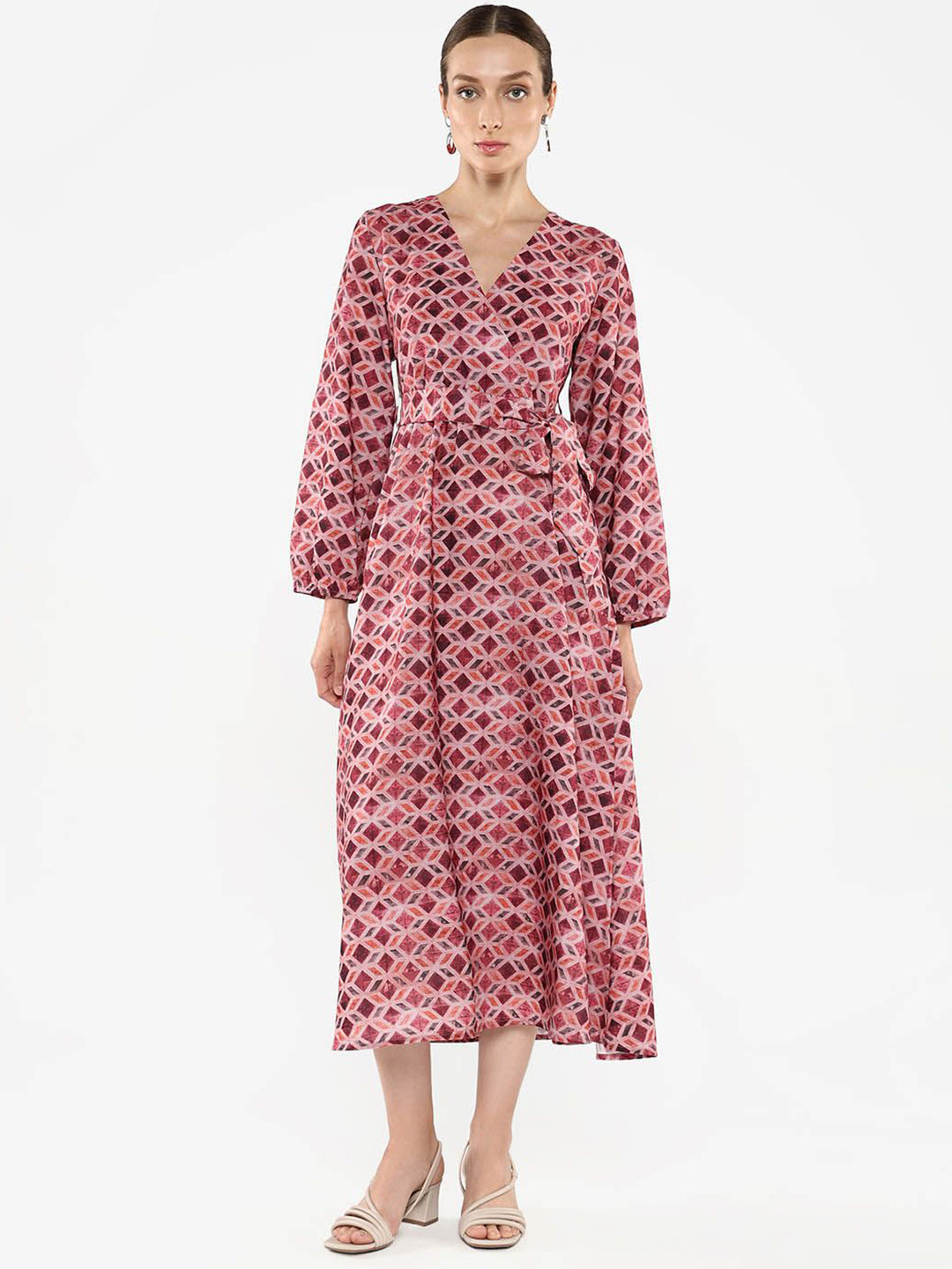 RAREISM Women Printed Midi Wrap Dress