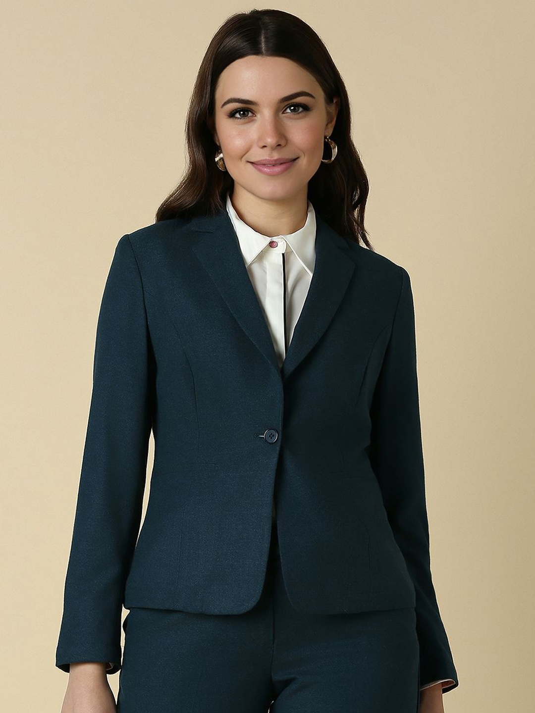 Buy Allen Solly Woman Notched Lapel Single Breasted Formal Blazer Blazers for Women 30231753 Myntra