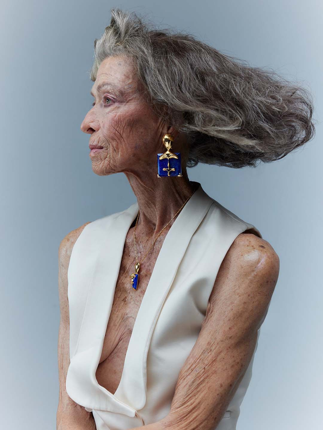 Outhouse The XL Lazuli Sculpt Gold-Plated Contemporary Drop Earrings