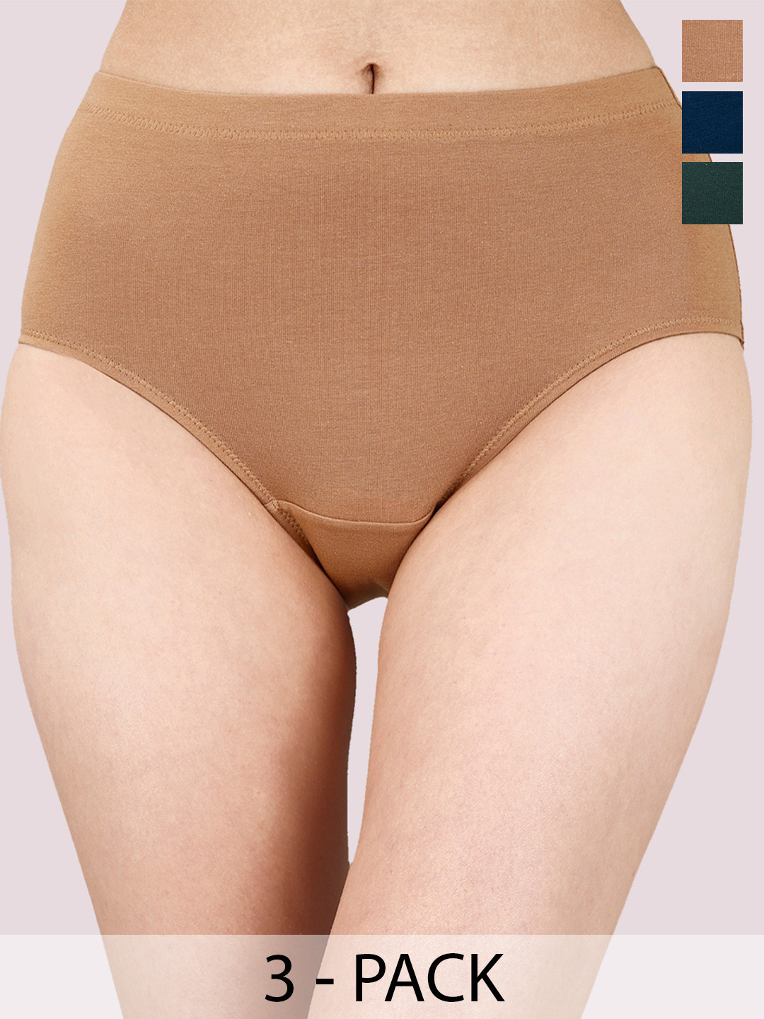 Soie Pack Of 3 Full Coverage Hipster Briefs 3HWB-31 P-14-A