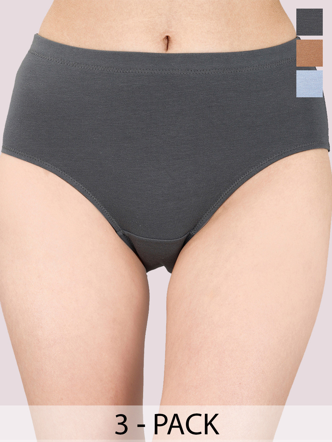 Soie Pack Of 3 Full Coverage Hipster Briefs 3HWB-31 P-15-A