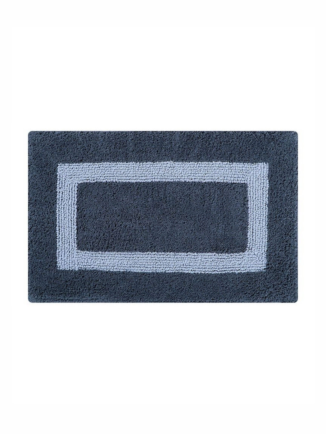 Pano Blue Printed 2400  GSM Anti-Skid Bath Rug