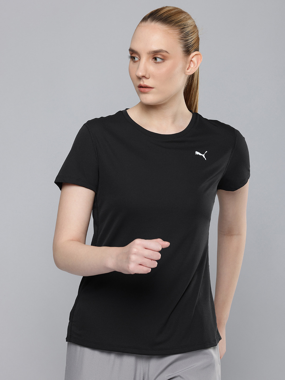 Puma Women RUN FAVORITE Self Checked DryCell Running T-shirt