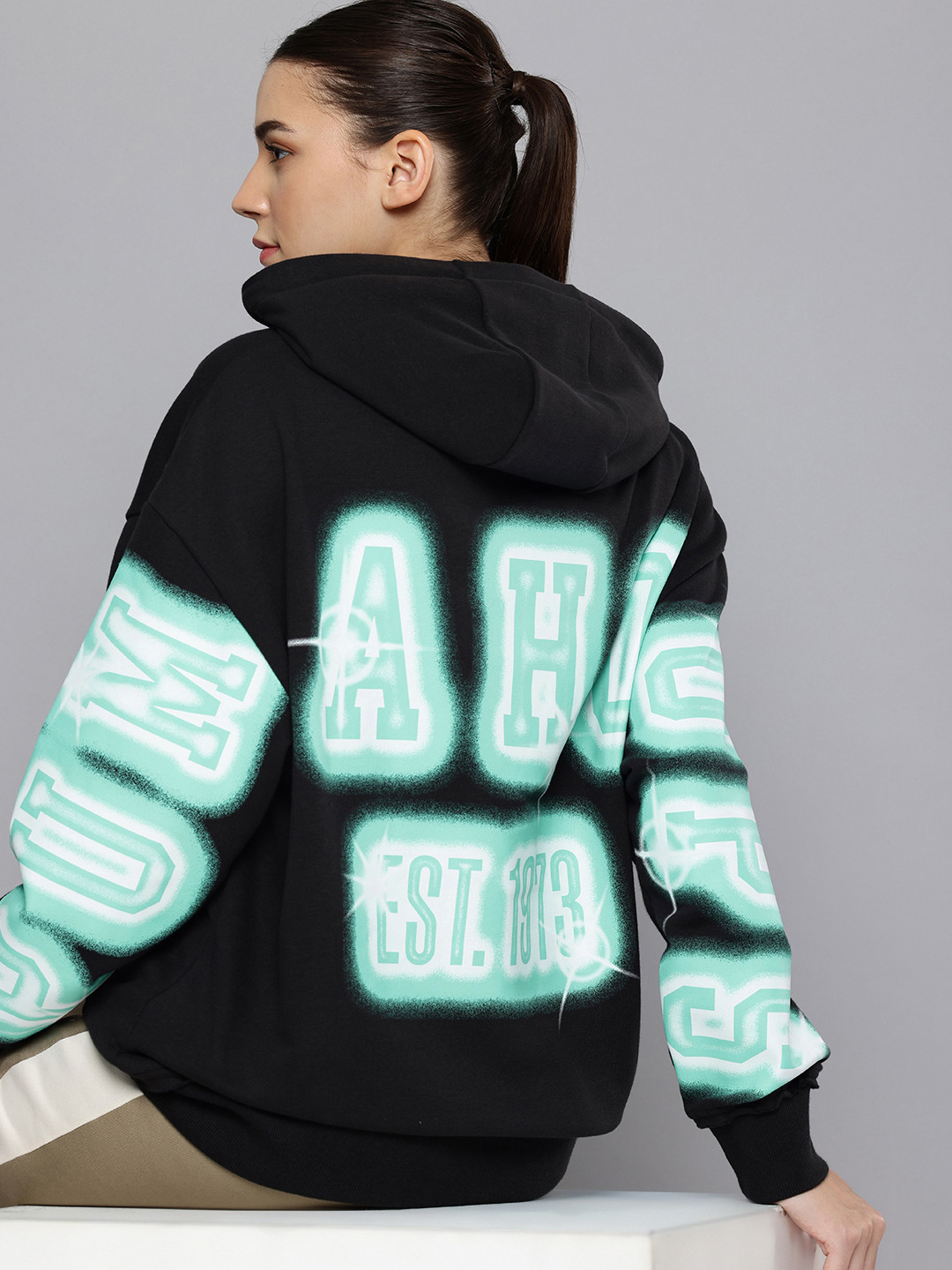 Puma Arc-hitect Sparkle Printed dryCELL Oversized Fit Hooded Sweatshirt