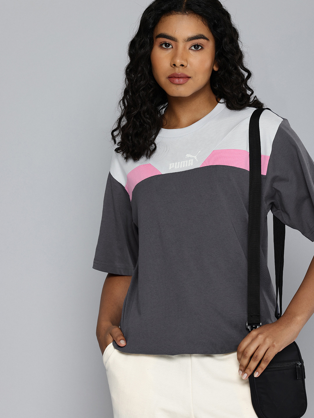 Puma POWER Relaxed Fit Drop-Shoulder Sleeves Pure Cotton T-shirt