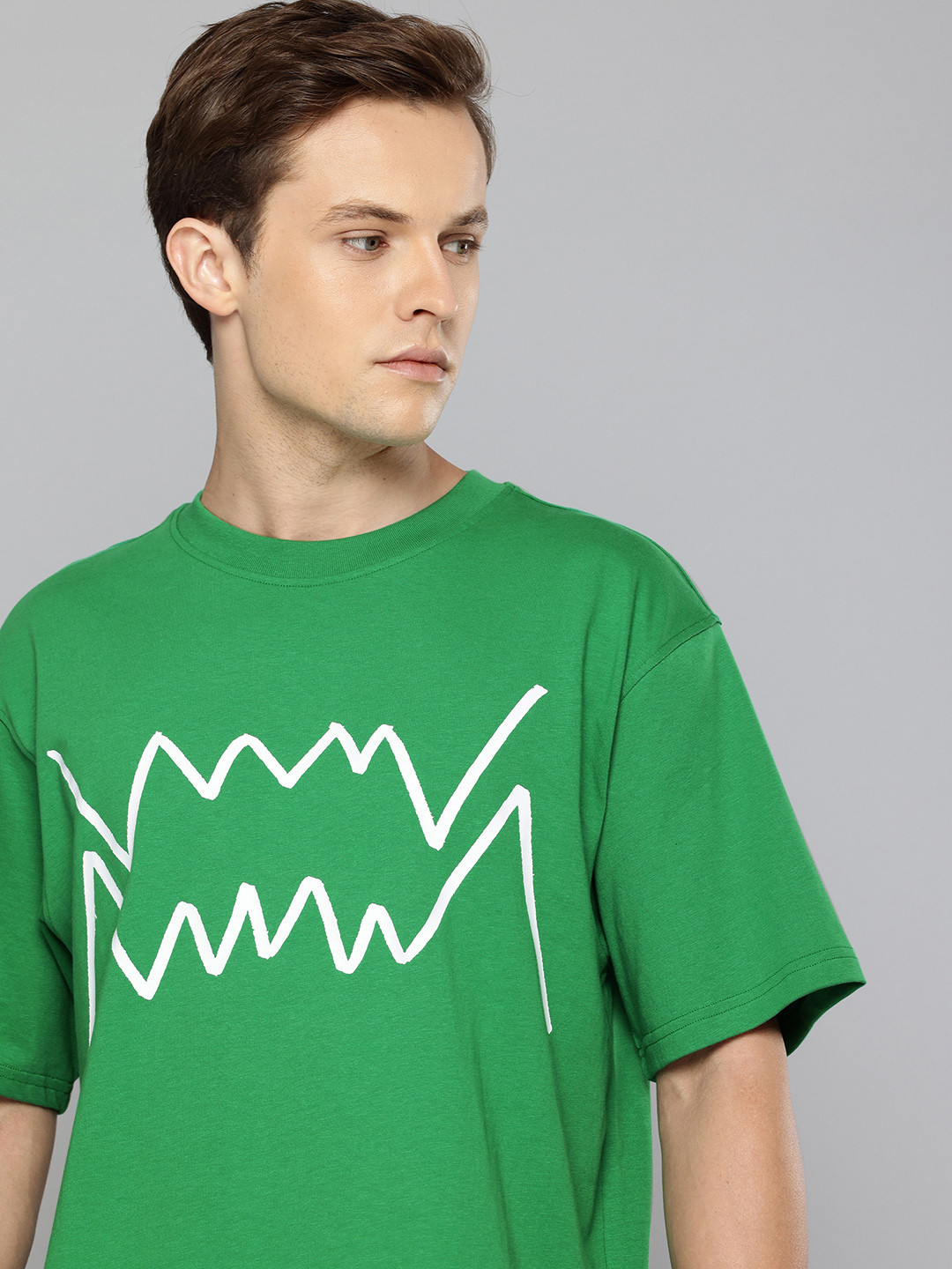 Puma Jaws Core Geometric Printed Drop-Shoulder Sleeves Relaxed Fit Pure Cotton T-shirt