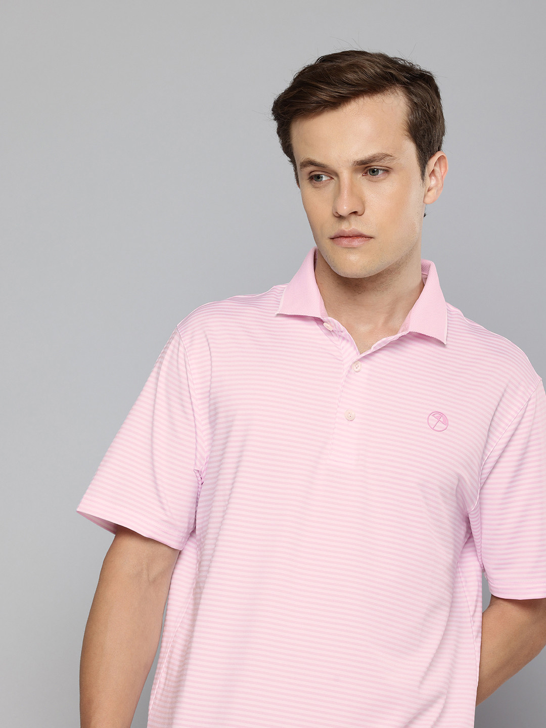 Puma Arnold Palmer Mattr Traditions DryCell Striped Polo Collar Golf T-shirt