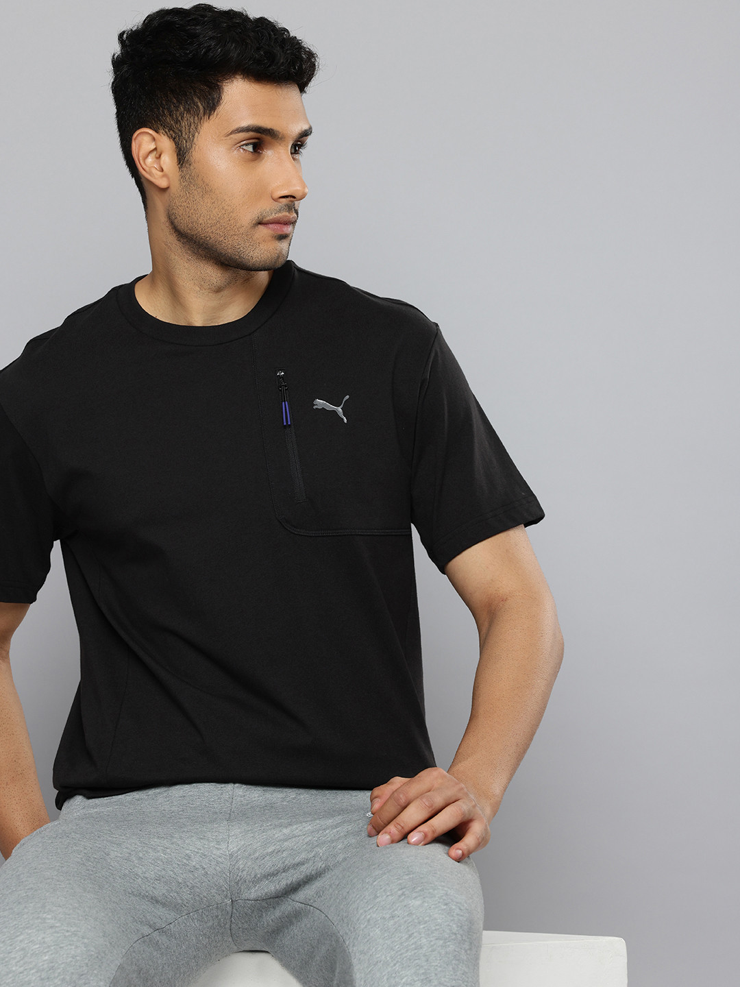 Puma OPEN ROAD Pure Cotton Drop-Shoulder Sleeves Relaxed Fit T-shirt