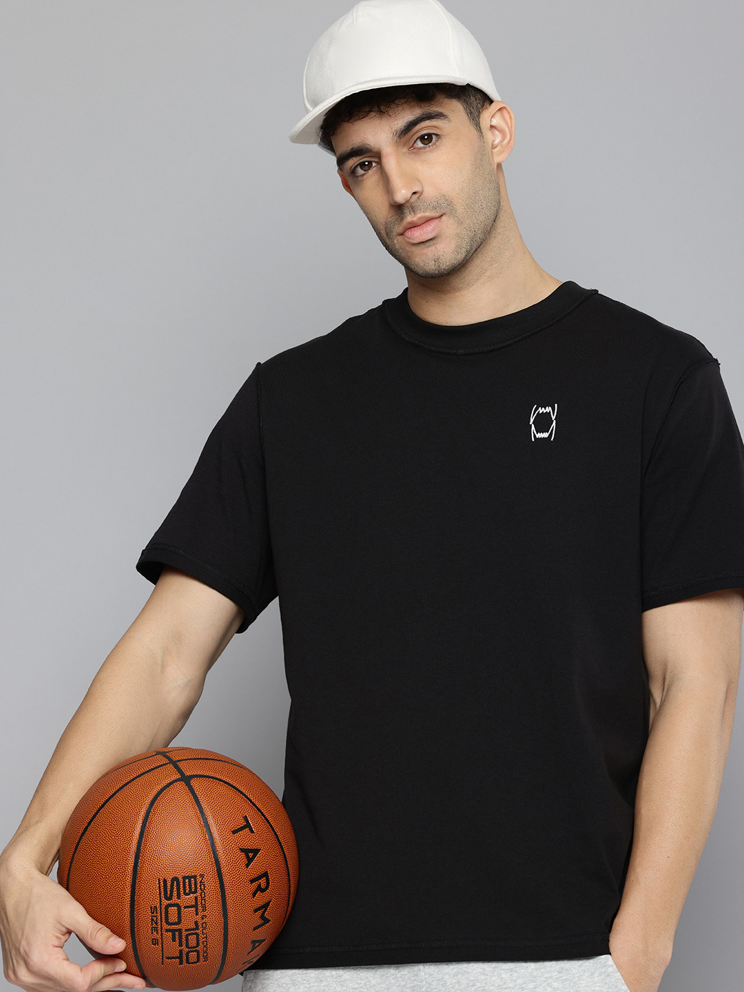 Puma Pivot Drop-Shoulder Sleeves Relaxed Fit Pure Cotton Basketball T-shirt