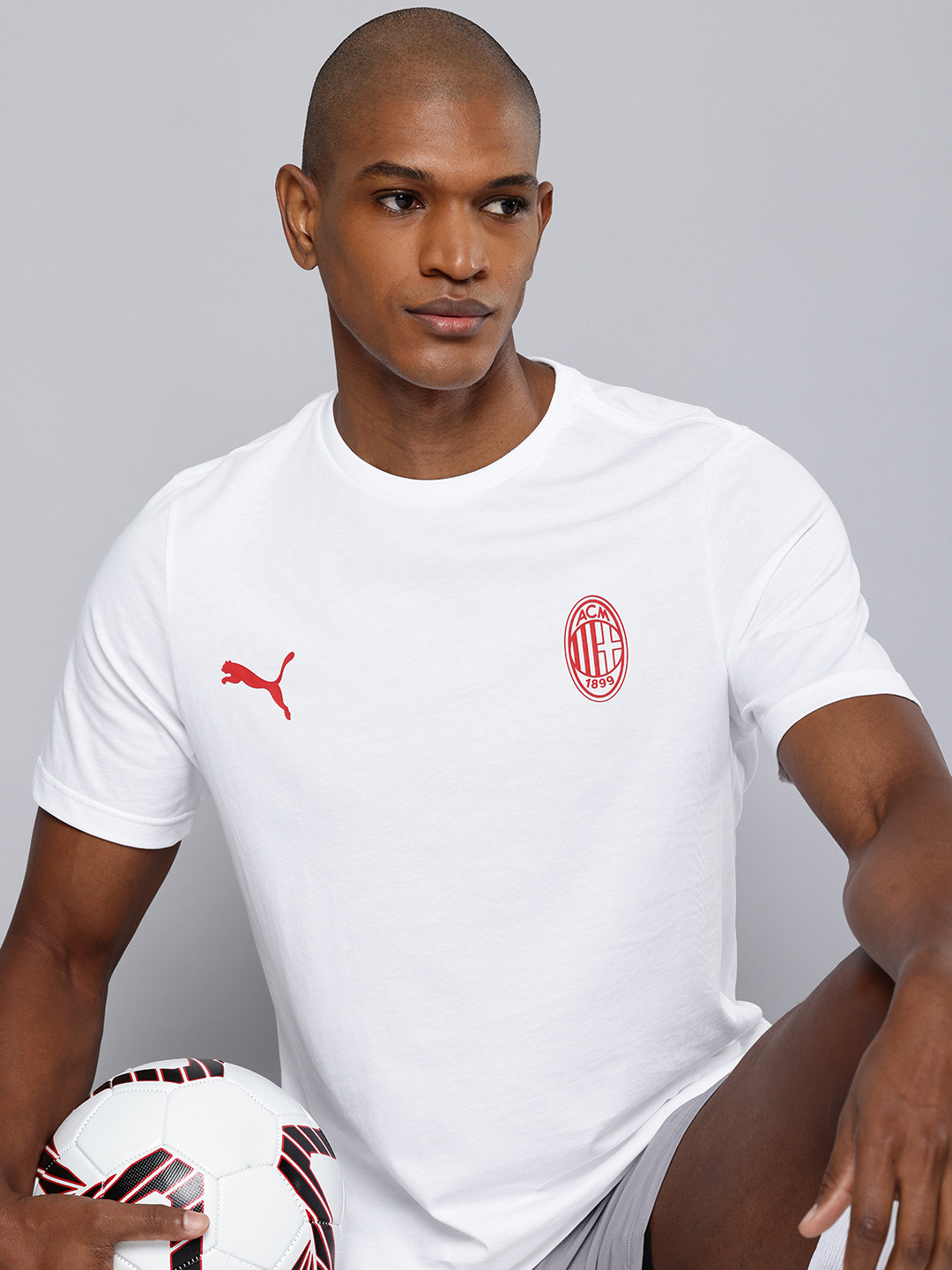 Puma A C Milan Essentials Pure Cotton Football T-shirt