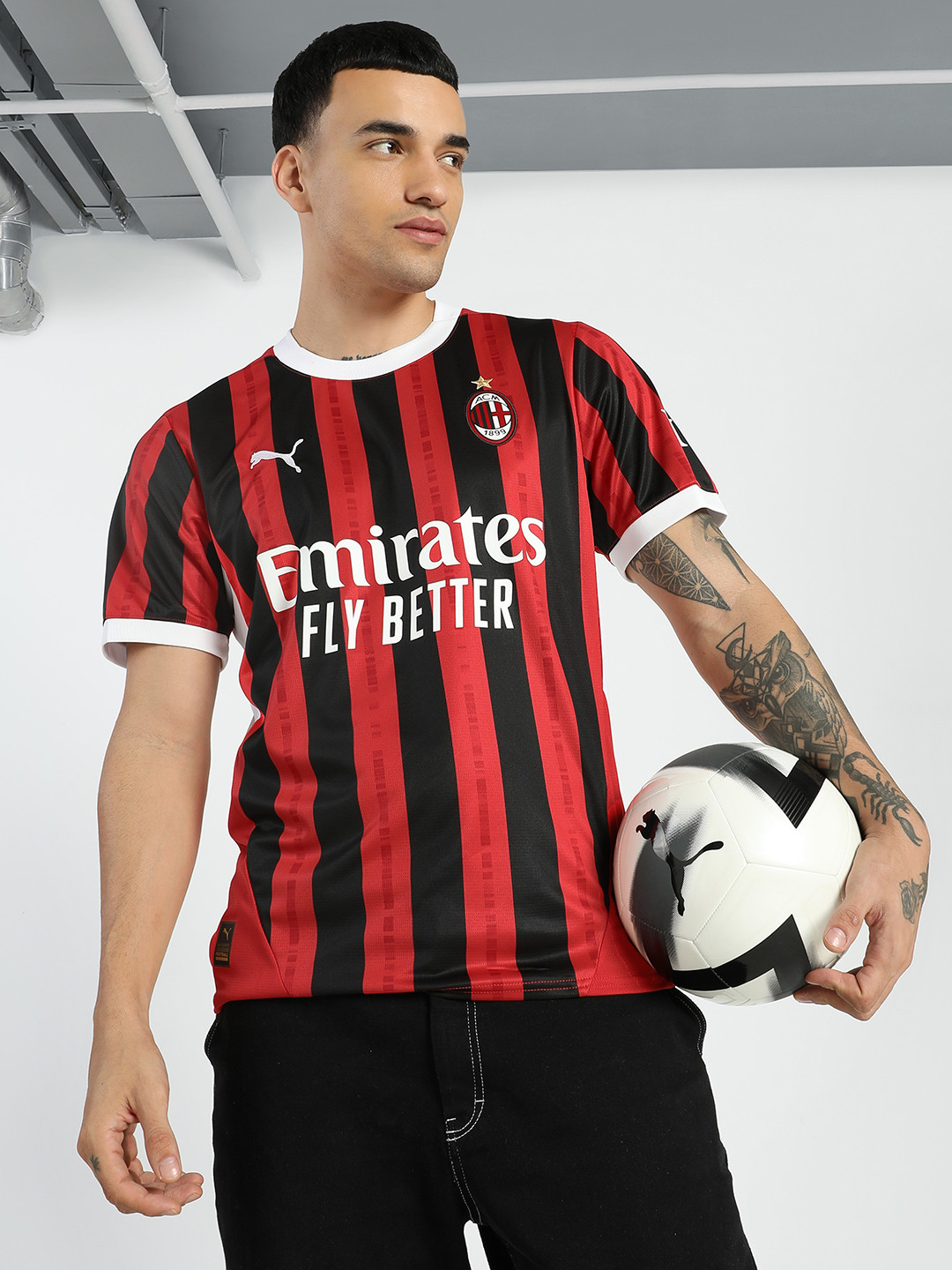 Puma dryCELL A C Milan 24/25 Striped Football T-shirt