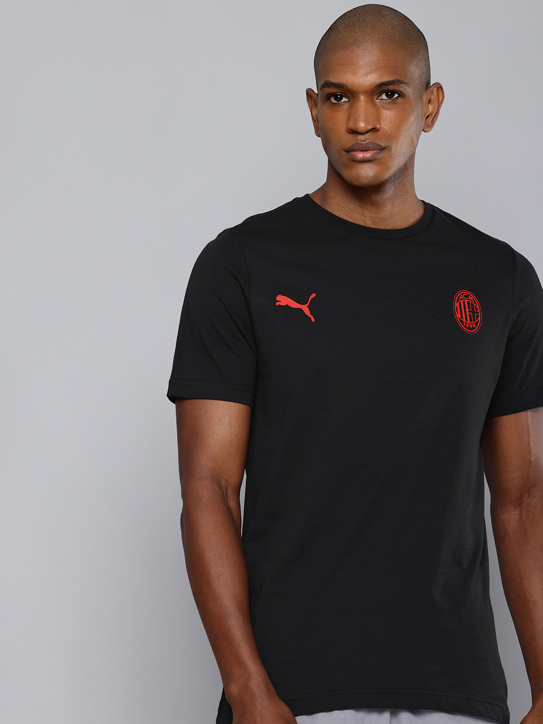 Puma A C Milan Essentials Pure Cotton Football T-shirt
