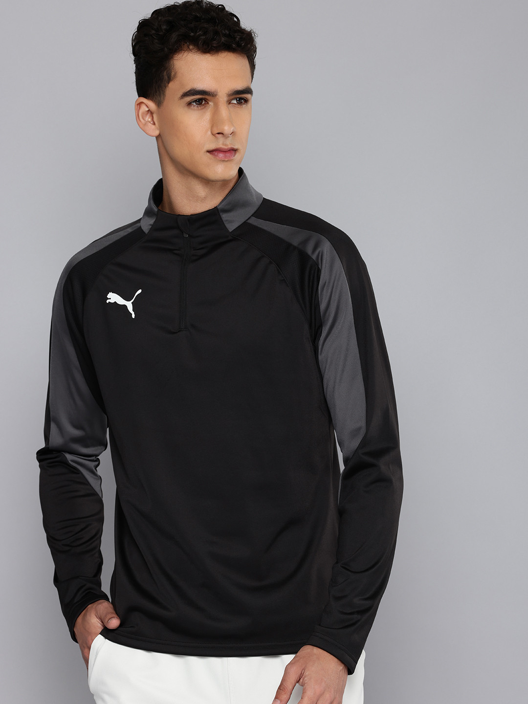 Puma Individualliga Mock Collar Raglan Sleeves Drycell Slim Fit Football T-shirt