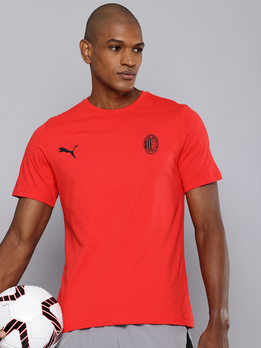 Puma A C Milan Essentials Pure Cotton Football T-shirt