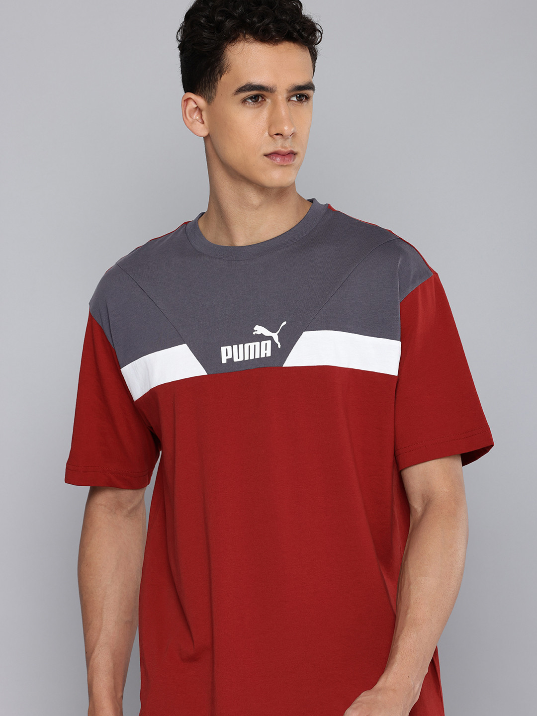 Puma POWER Colourblocked Pure Cotton Relaxed Fit Outdoor T-shirt