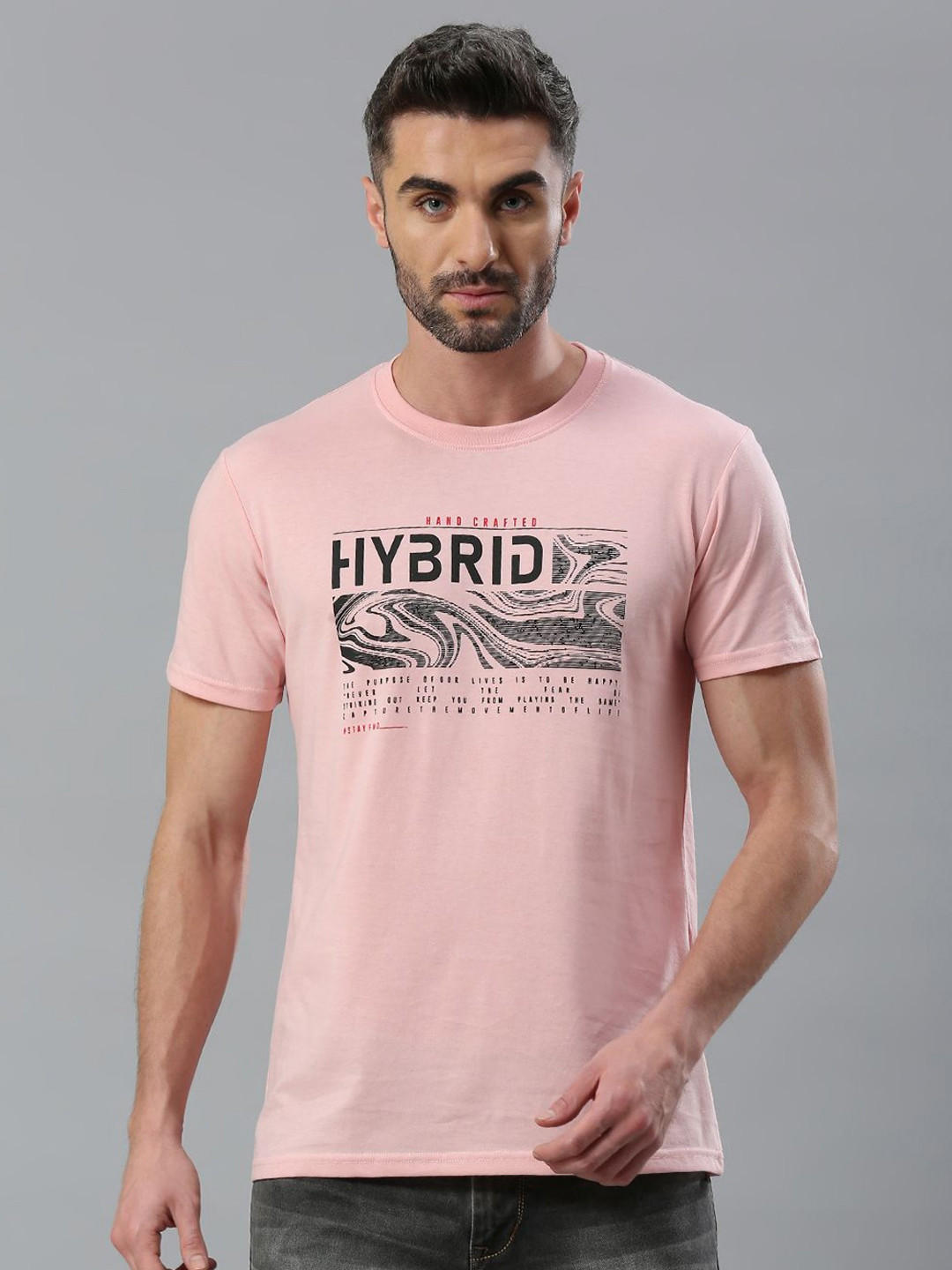 Klub Fox Men Printed Round Neck Cotton Tshirt