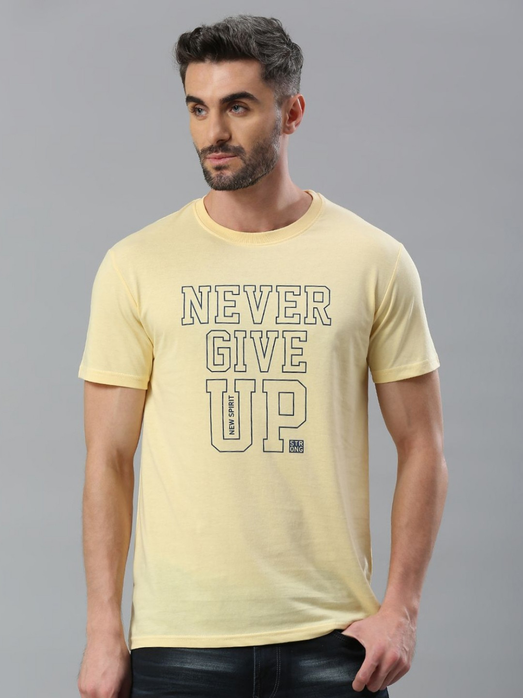 Klub Fox Men Printed Round Neck Cotton Tshirt