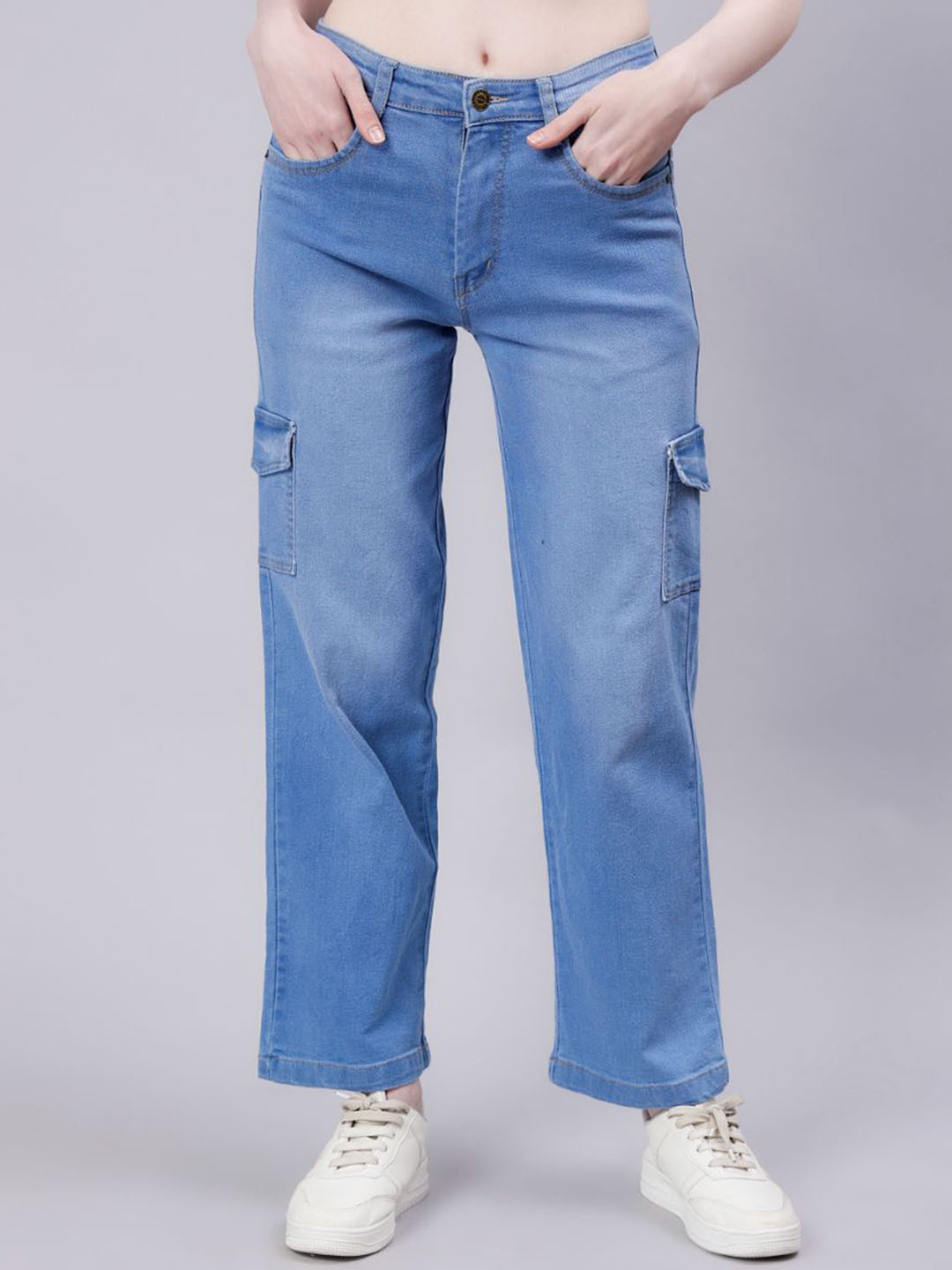 zayla Women Comfort Flared High-Rise Light Fade Stretchable Jeans