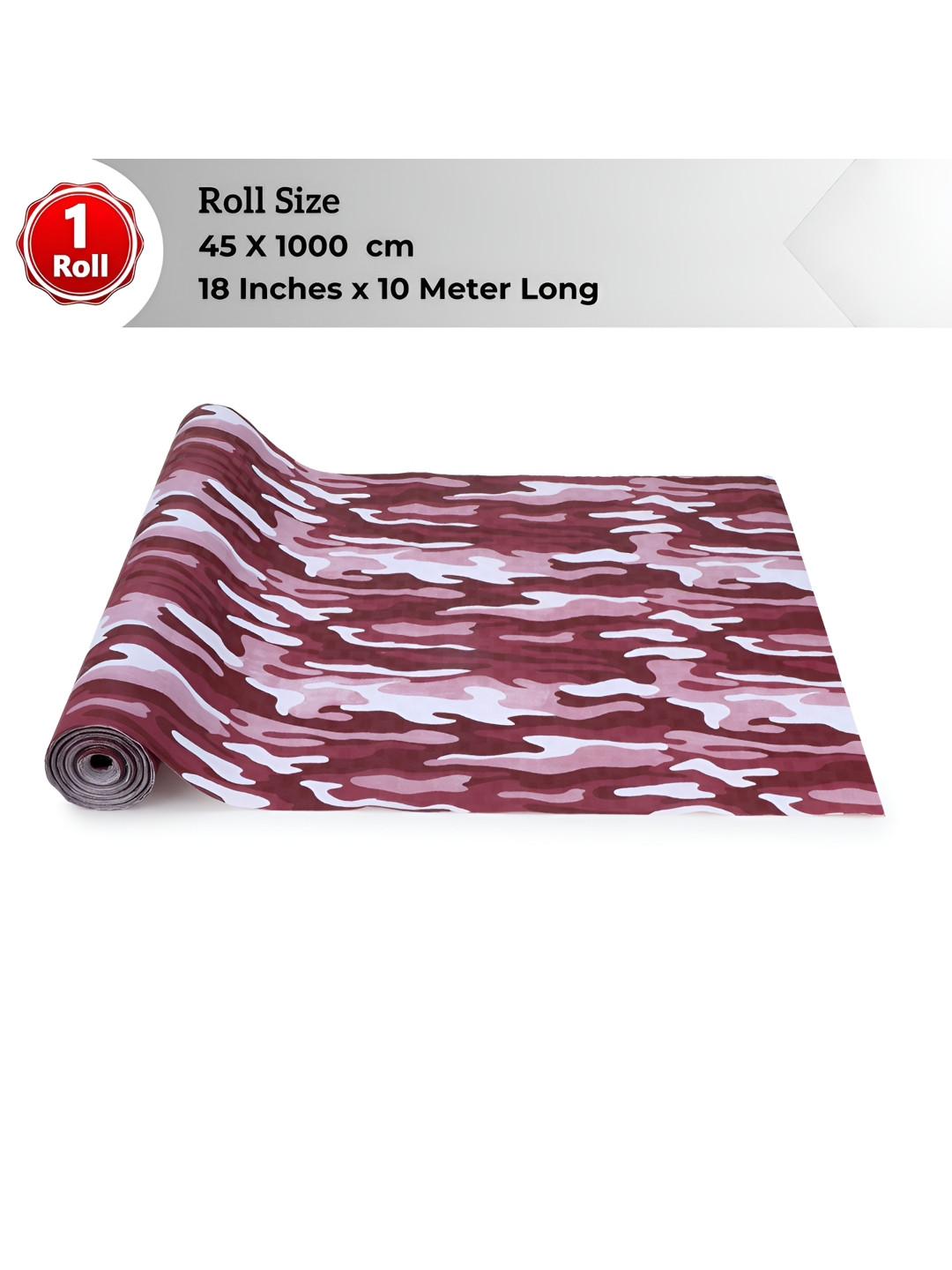 LooMantha Rust & White Camouflage Printed Water Resistant Shelf Liner