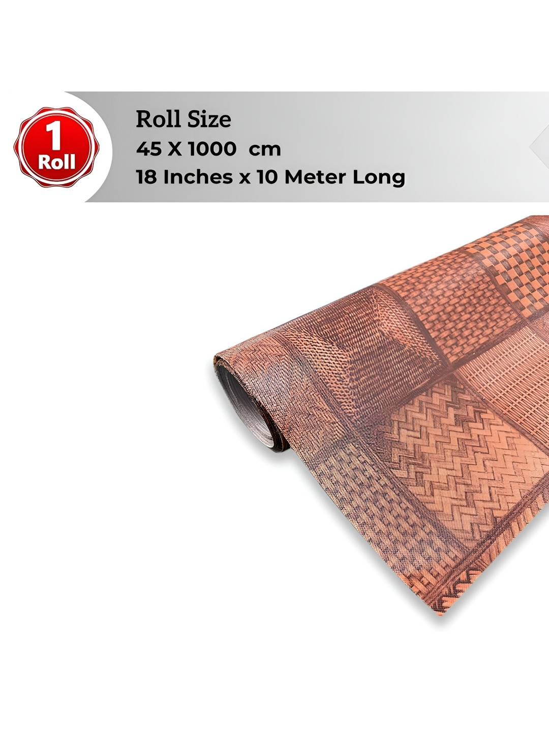 LooMantha Brown Geometric Printed Water Resistant Shelf Liner