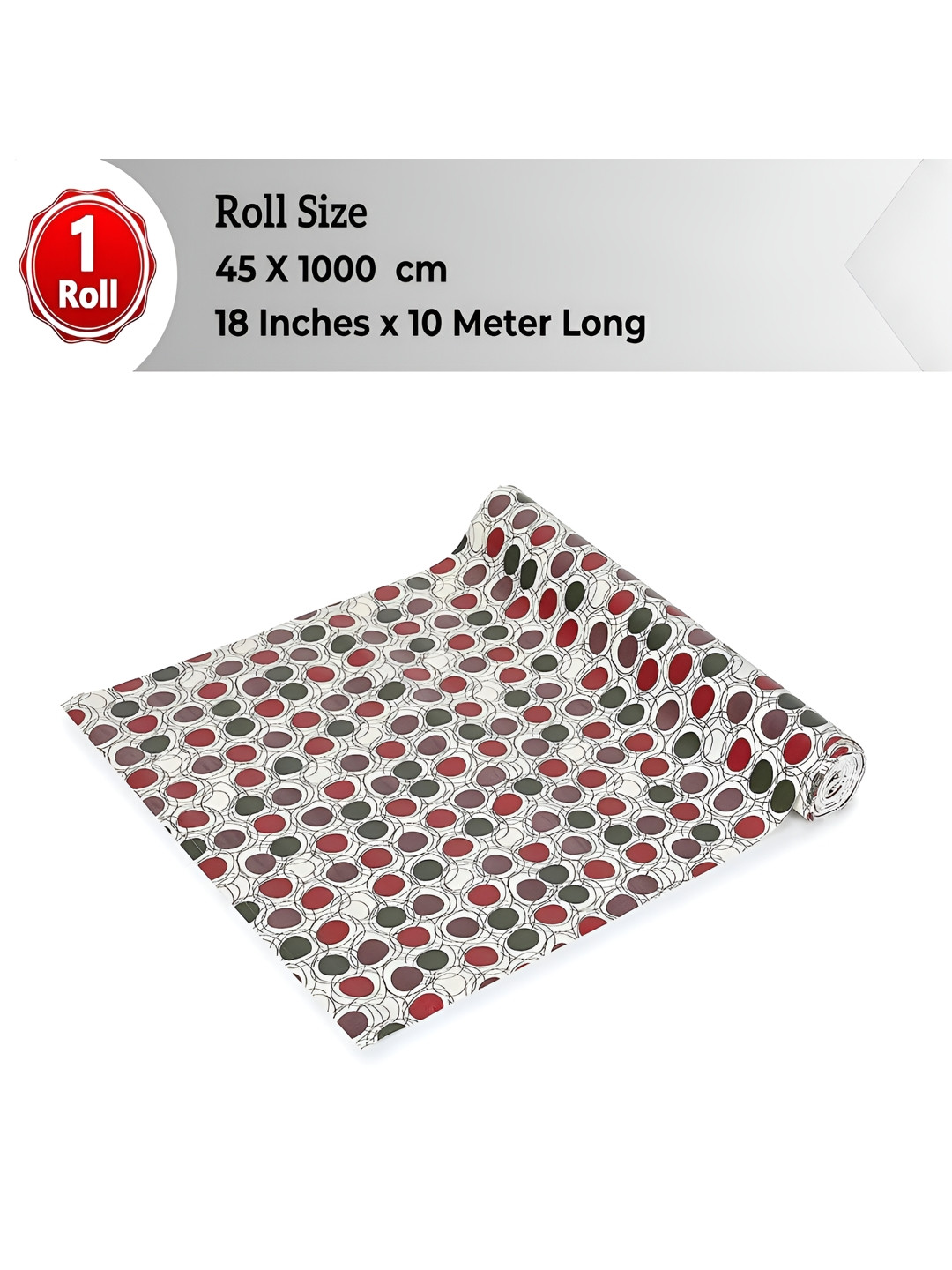 LooMantha Black & Red Abstract Printed Water Resistant Shelf Liner