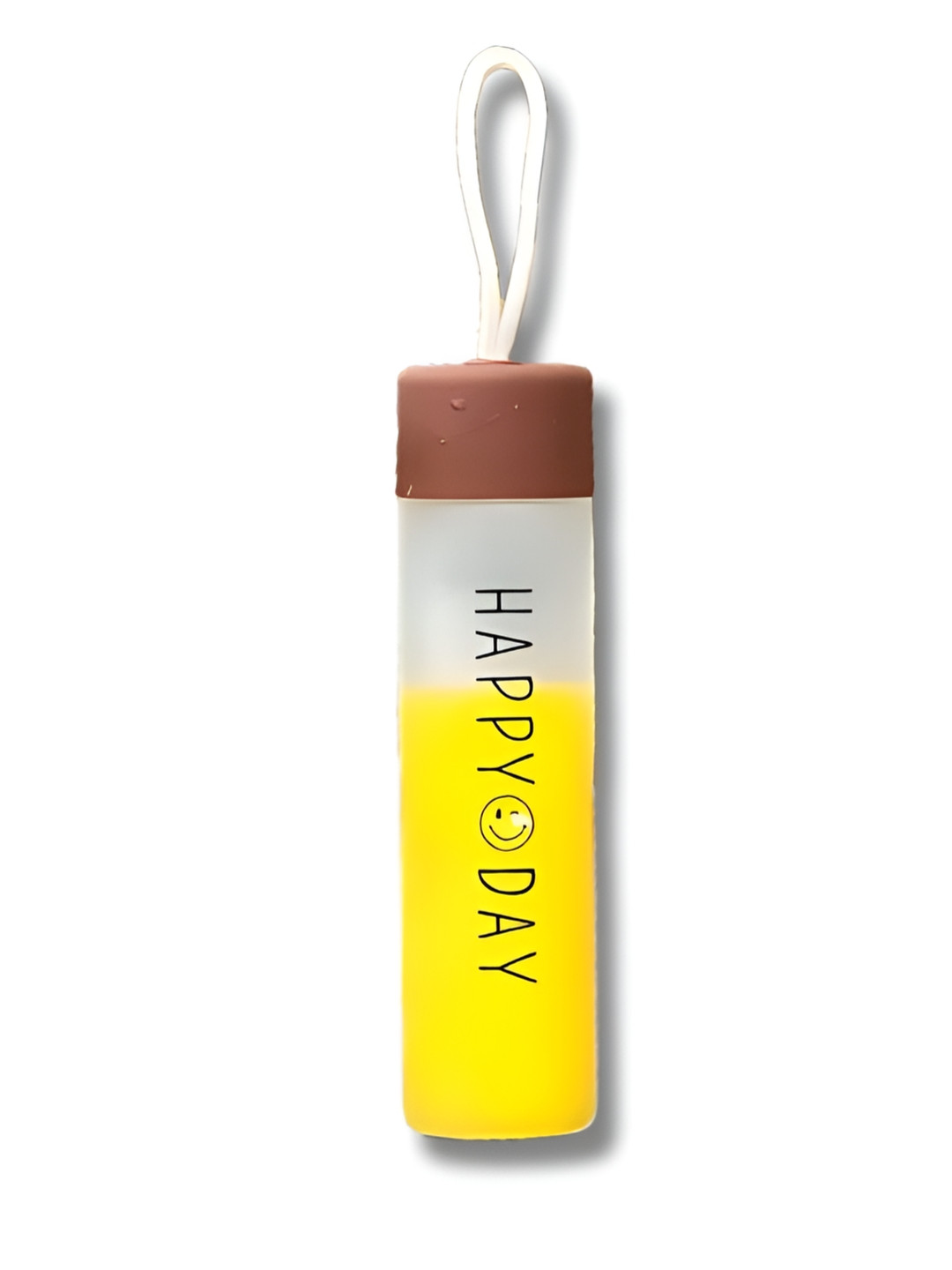 WELOUR Brown Single Glass Printed Water Bottle