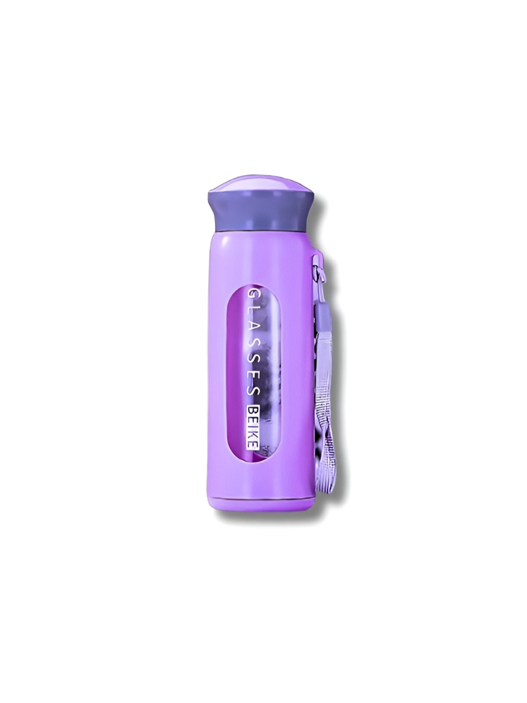 WELOUR Purple Single Glass Printed Water Bottle