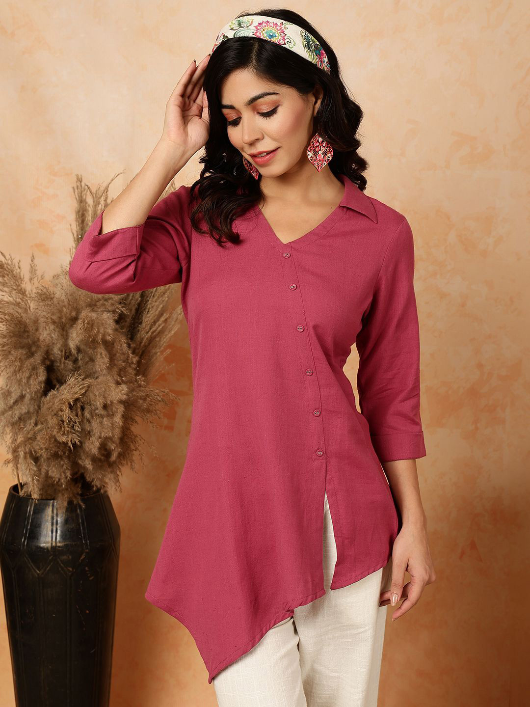 GULMOHAR JAIPUR Cotton Shirt Style Top