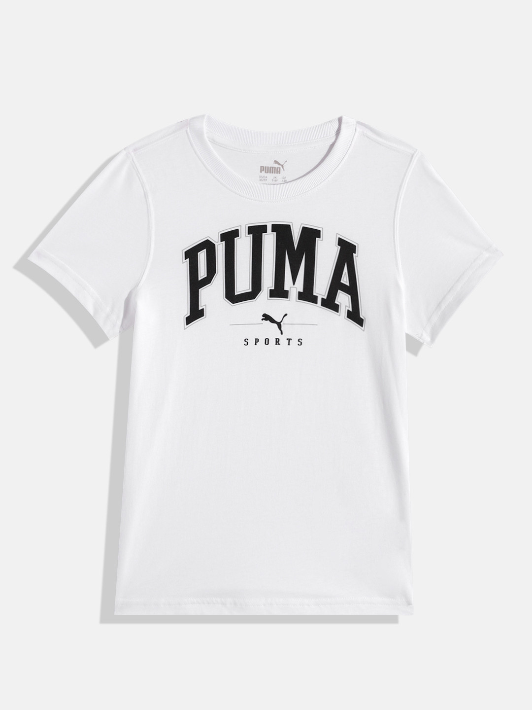 Puma Boys Brand Logo Printed SQUAD Pure Cotton T-shirt