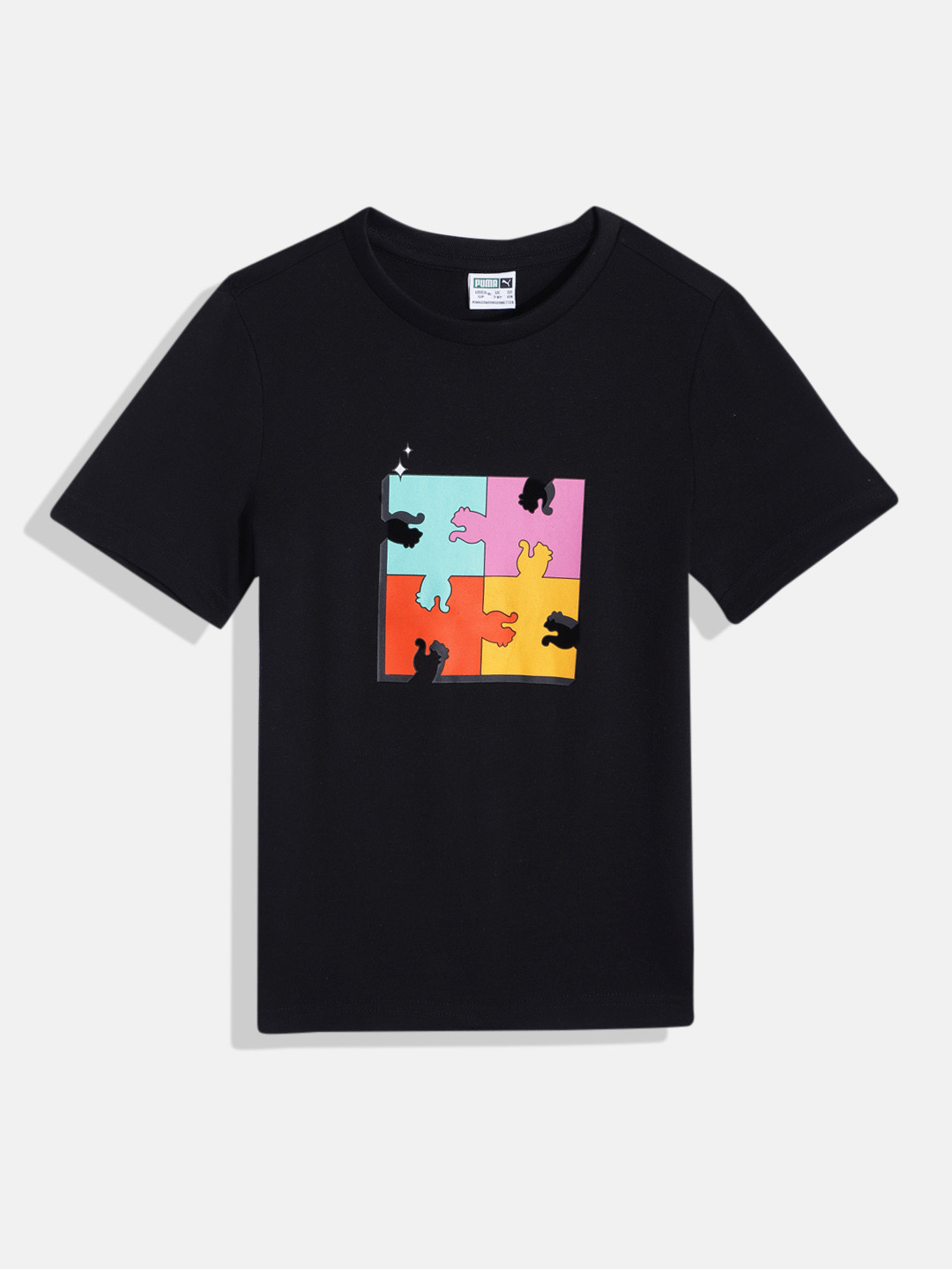 Puma Boys Classics Piece It Up Youth  Brand Logo Printed Pure Cotton T-shirt