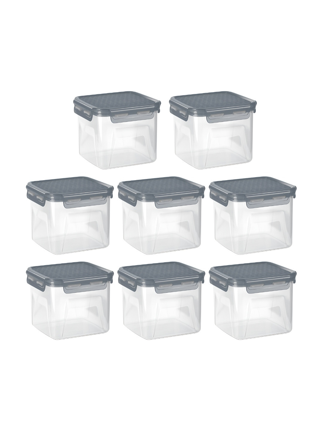 Milton Transparent 8 Pieces Lock It Square Storage Container 1160 ml