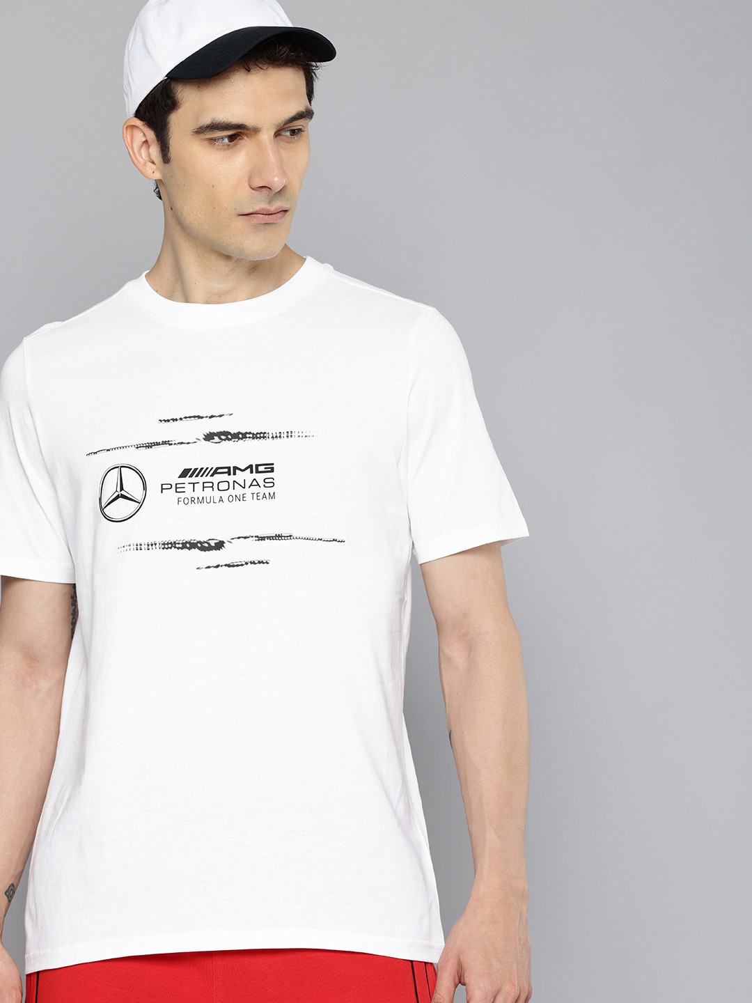 PUMA Motorsport Mercedes AMG Petronas F1 Logo Printed Pure Cotton T-shirt