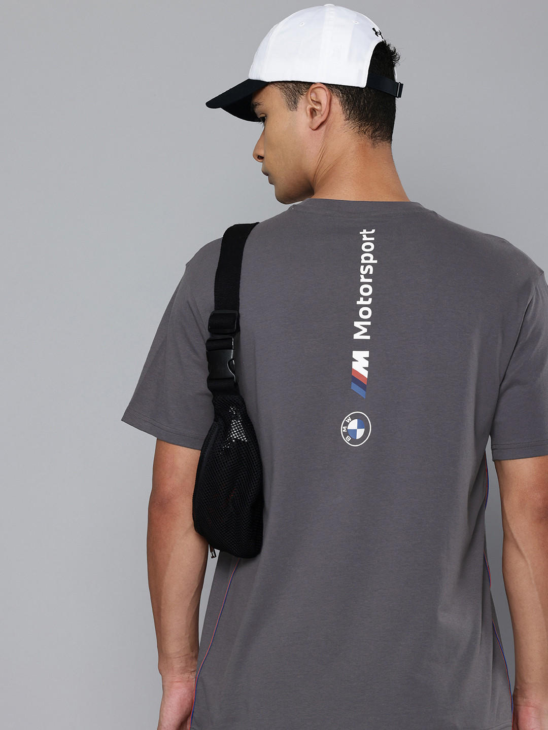 PUMA Motorsport BMW M Logo Printed Drop-Shoulder Relaxed Fit Pure Cotton T-shirt