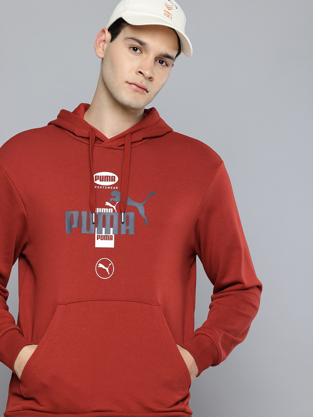 Puma Power Graphic Brand Logo Printed Hooded Sweatshirt