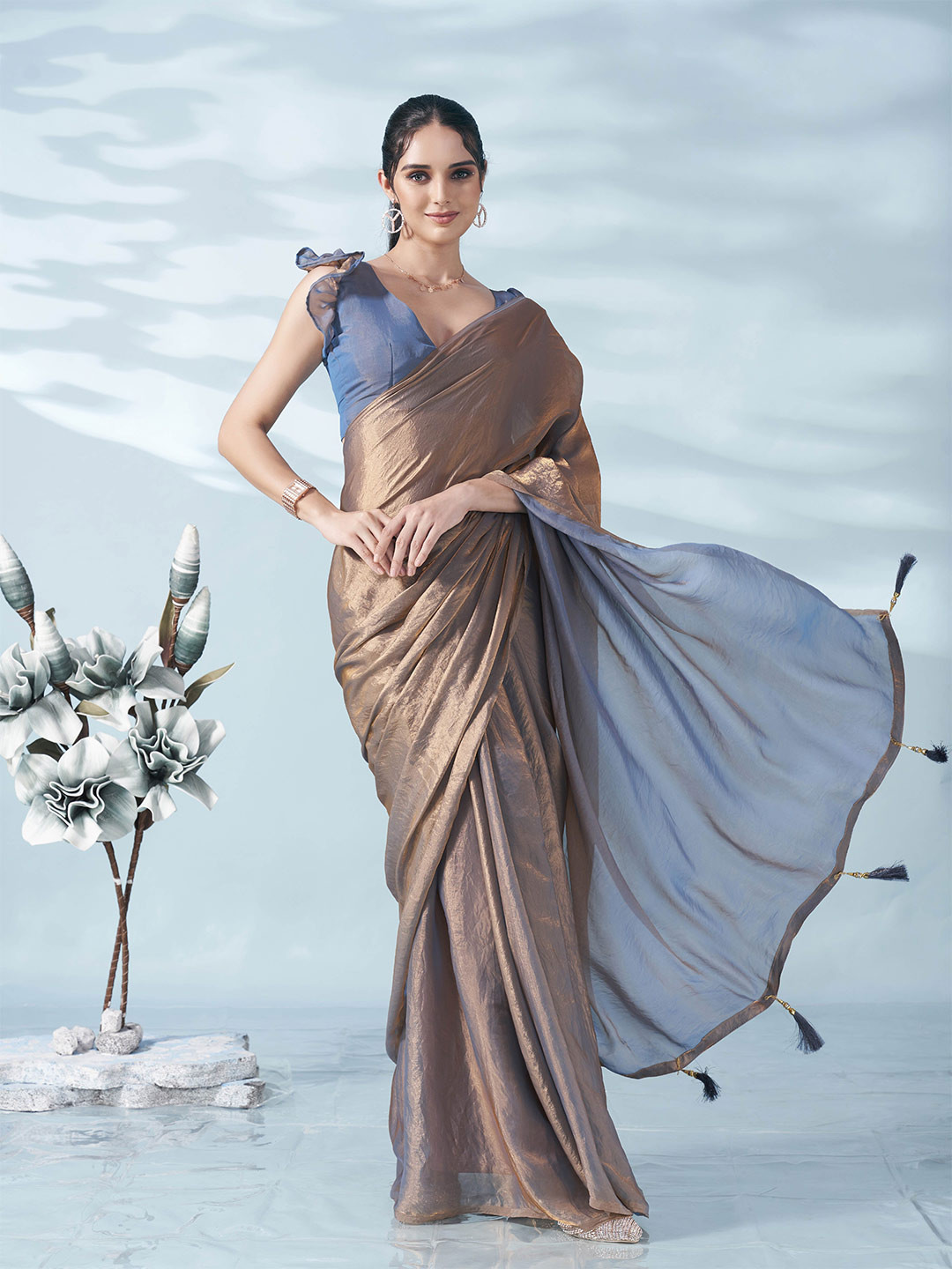 Tikhi Imli Two Tone Satin Saree