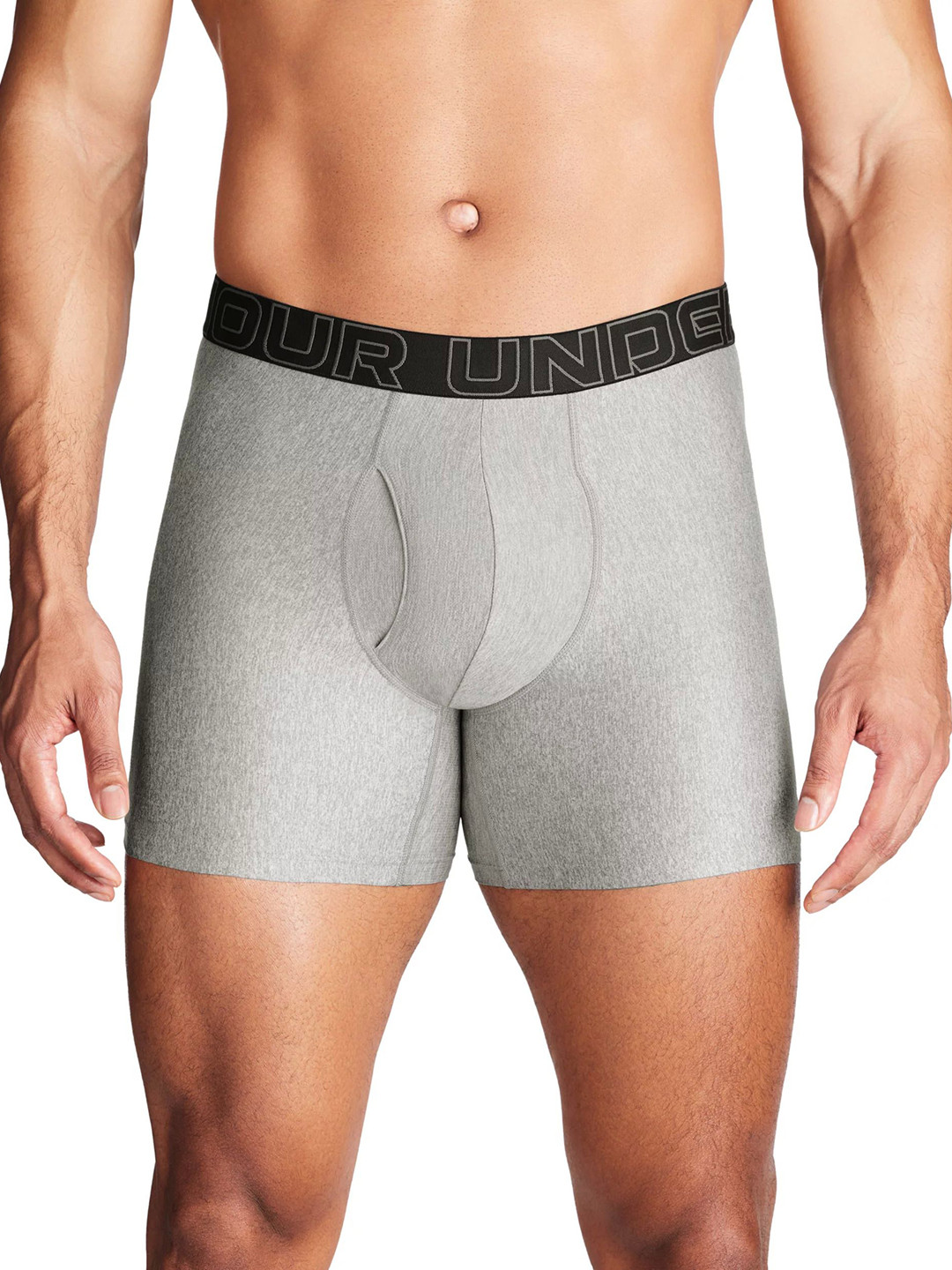 UNDER ARMOUR UA Perf Cotton 6in Pack Of 3 Trunks 1383878-035-Grey