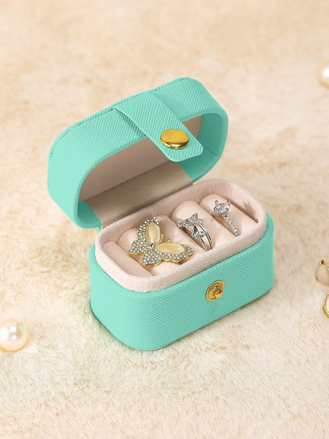 Cortina Turquoise Blue Portable Jewellery Essentials Organiser