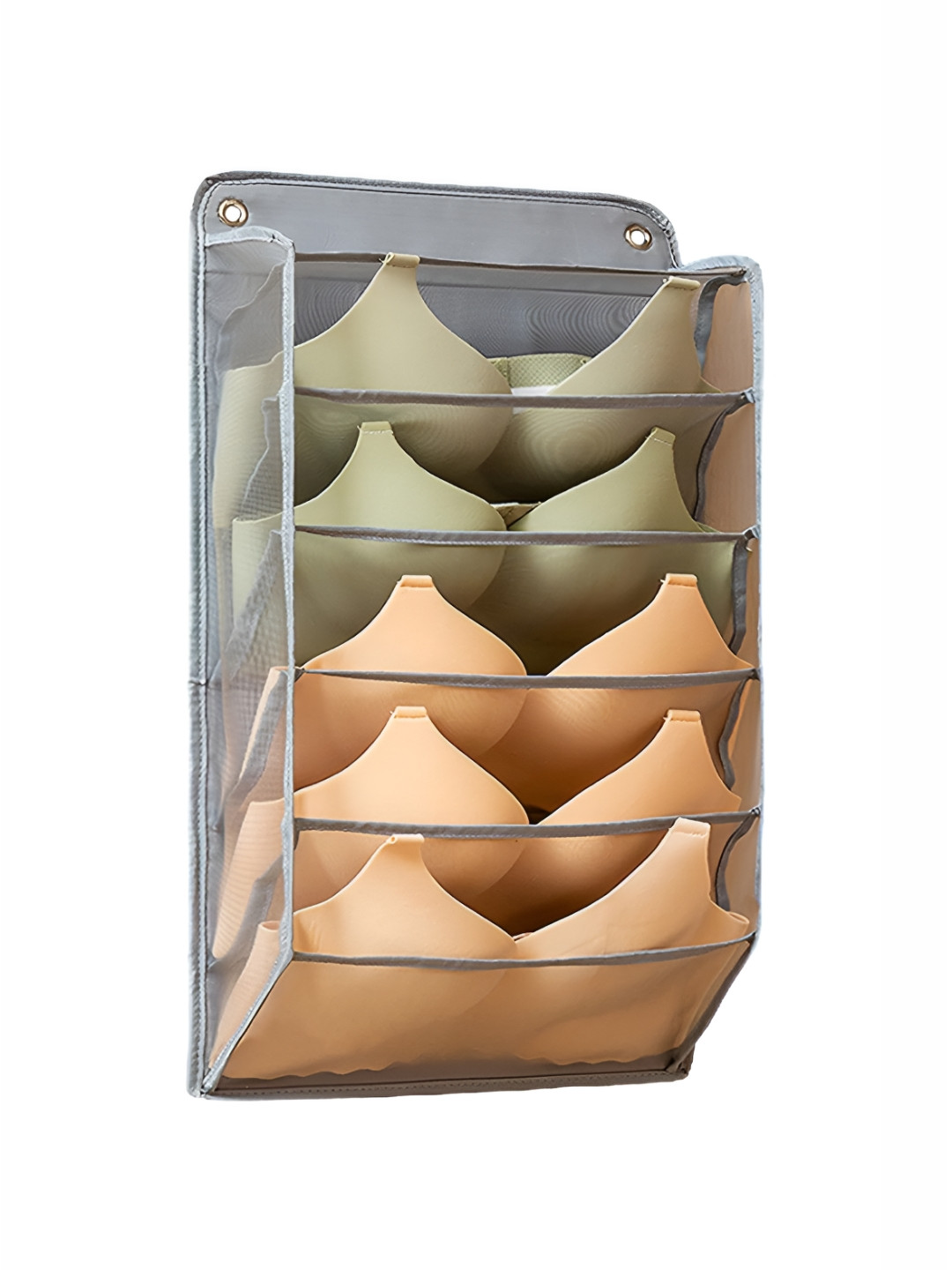 HOUSE OF QUIRK 6 Mesh Pockets Space Saving Wardrobe Storage Hanging Bag