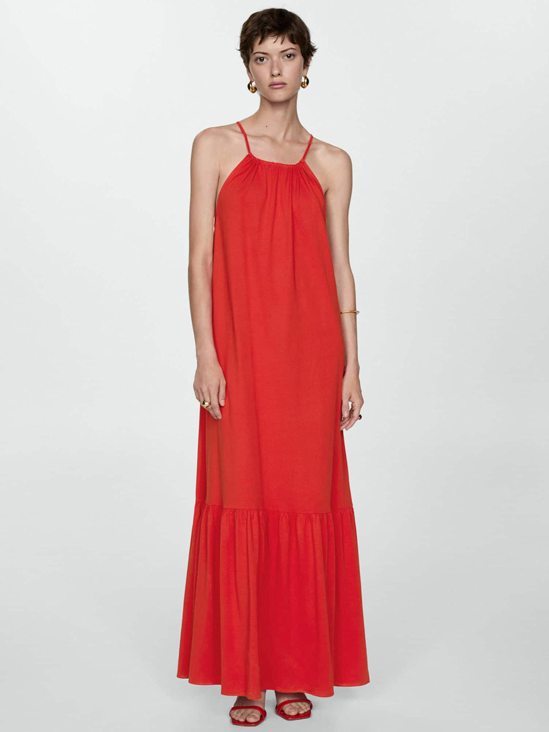 MANGO Pure Cotton Tiered Maxi Dress