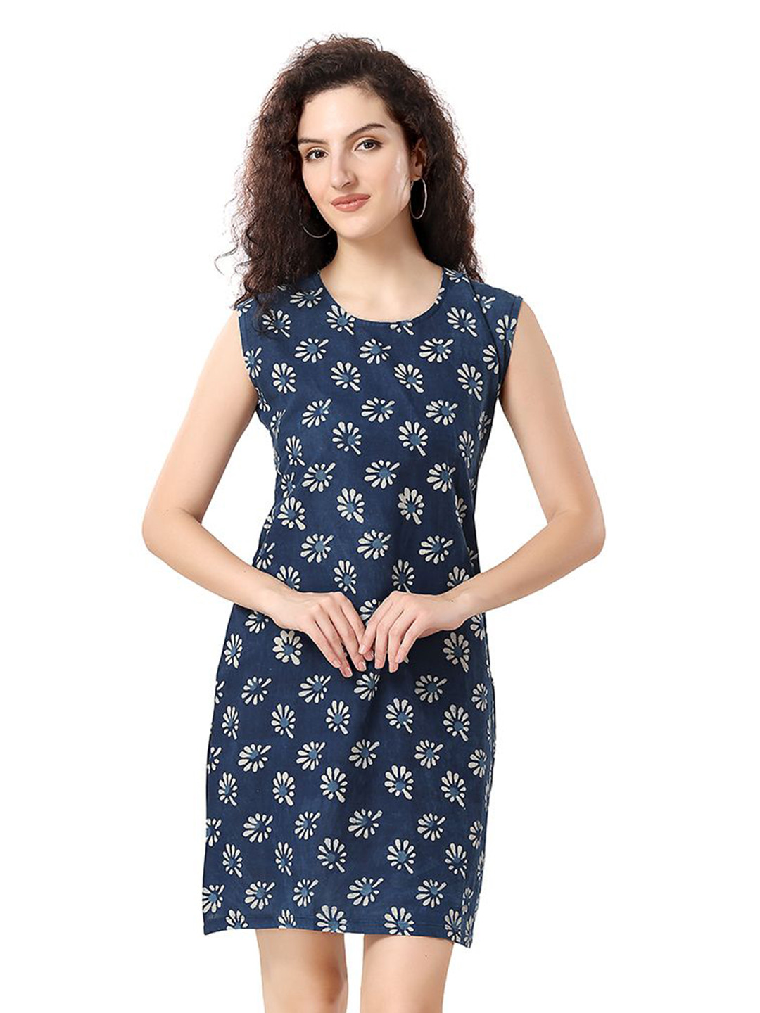 NIGHT FLOSS Floral Print Fit & Flare Dress