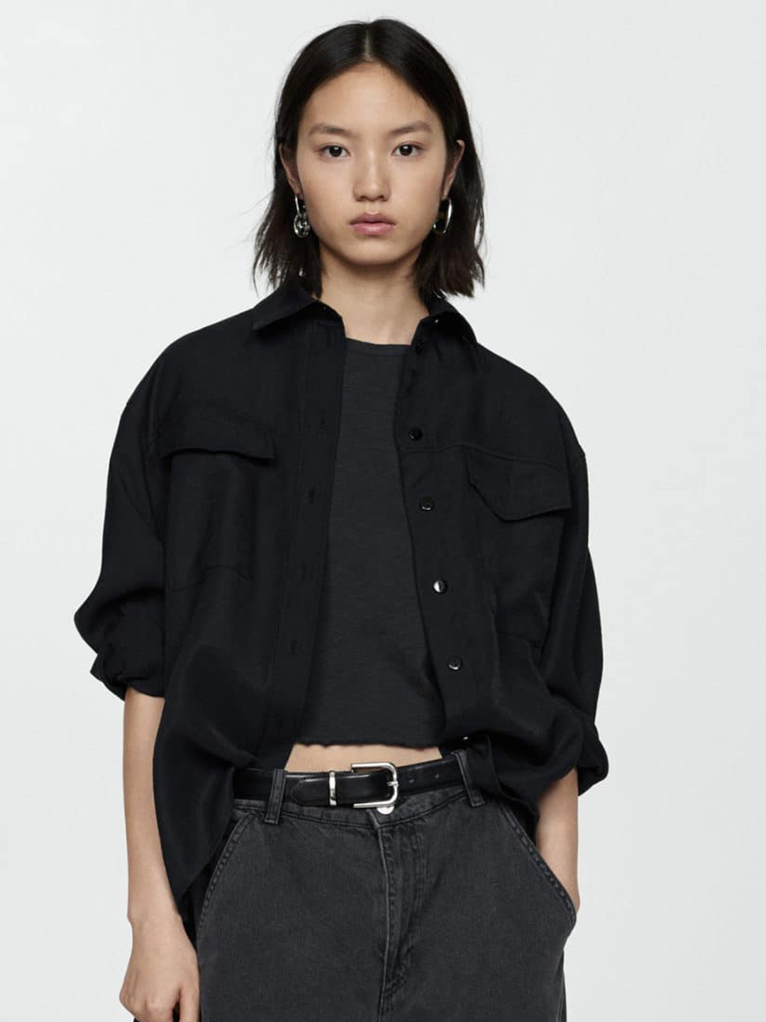 MANGO Lettuce Hem Pure Cotton T-shirt