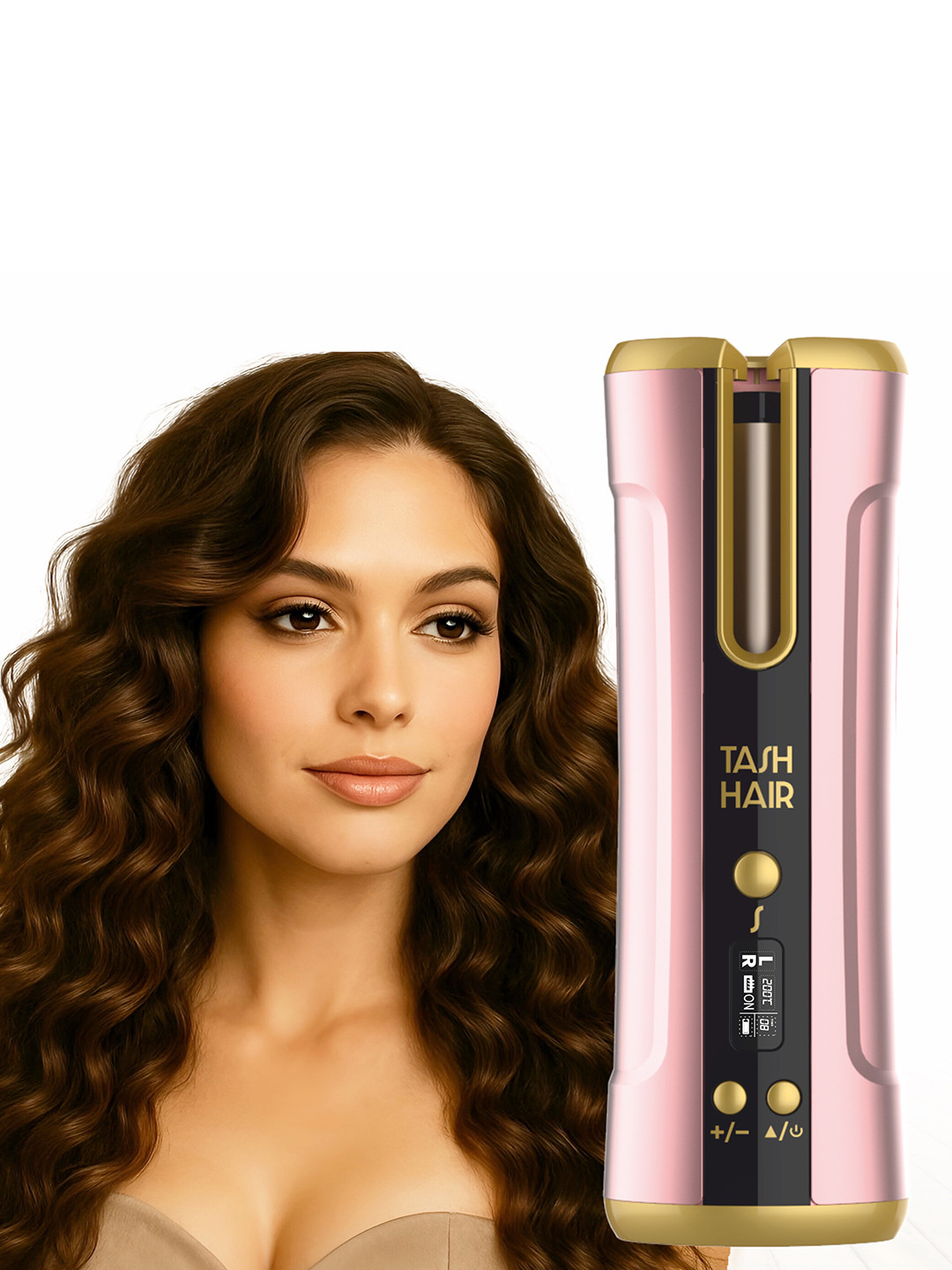 TASH HAIR Twirl Cordless Automatic Hair Curler for Women with Upto 60 Mins Runtime