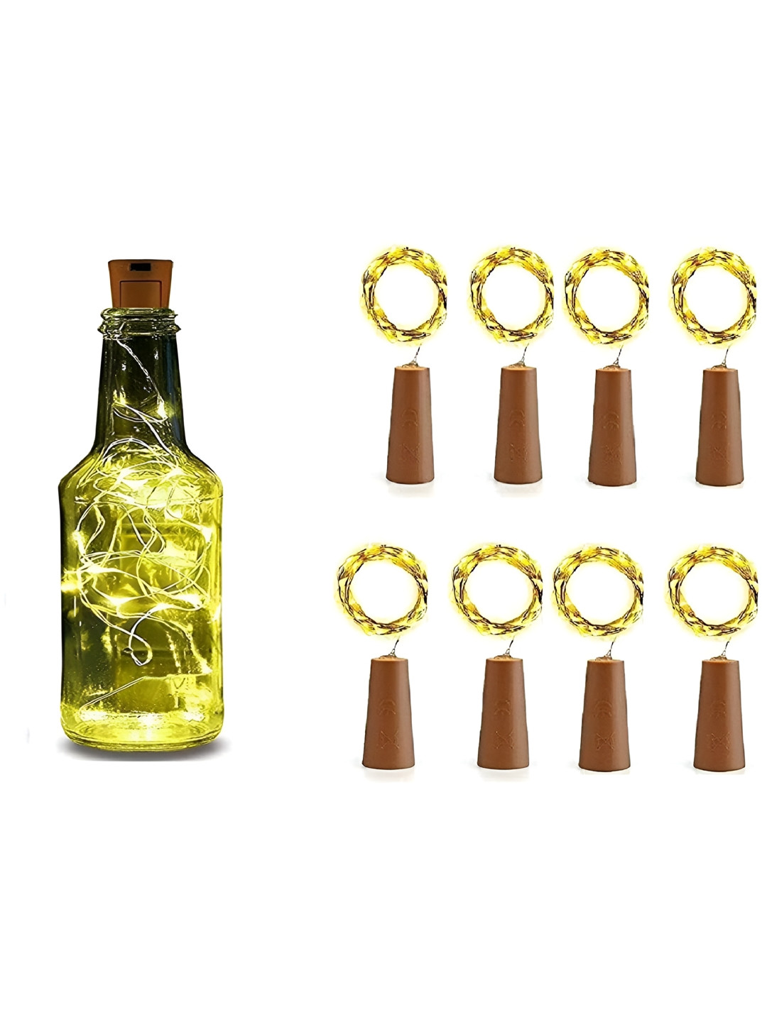 ENORMITY 8Pcs White & Brown Rice Shape String Lights