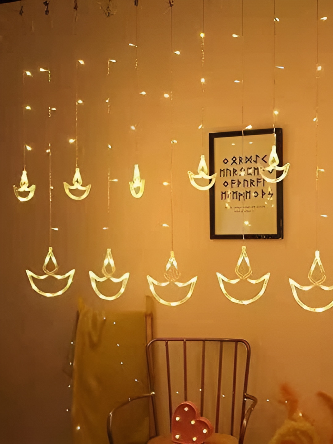 ENORMITY Yellow & White Diya Shape Bulb String Lights