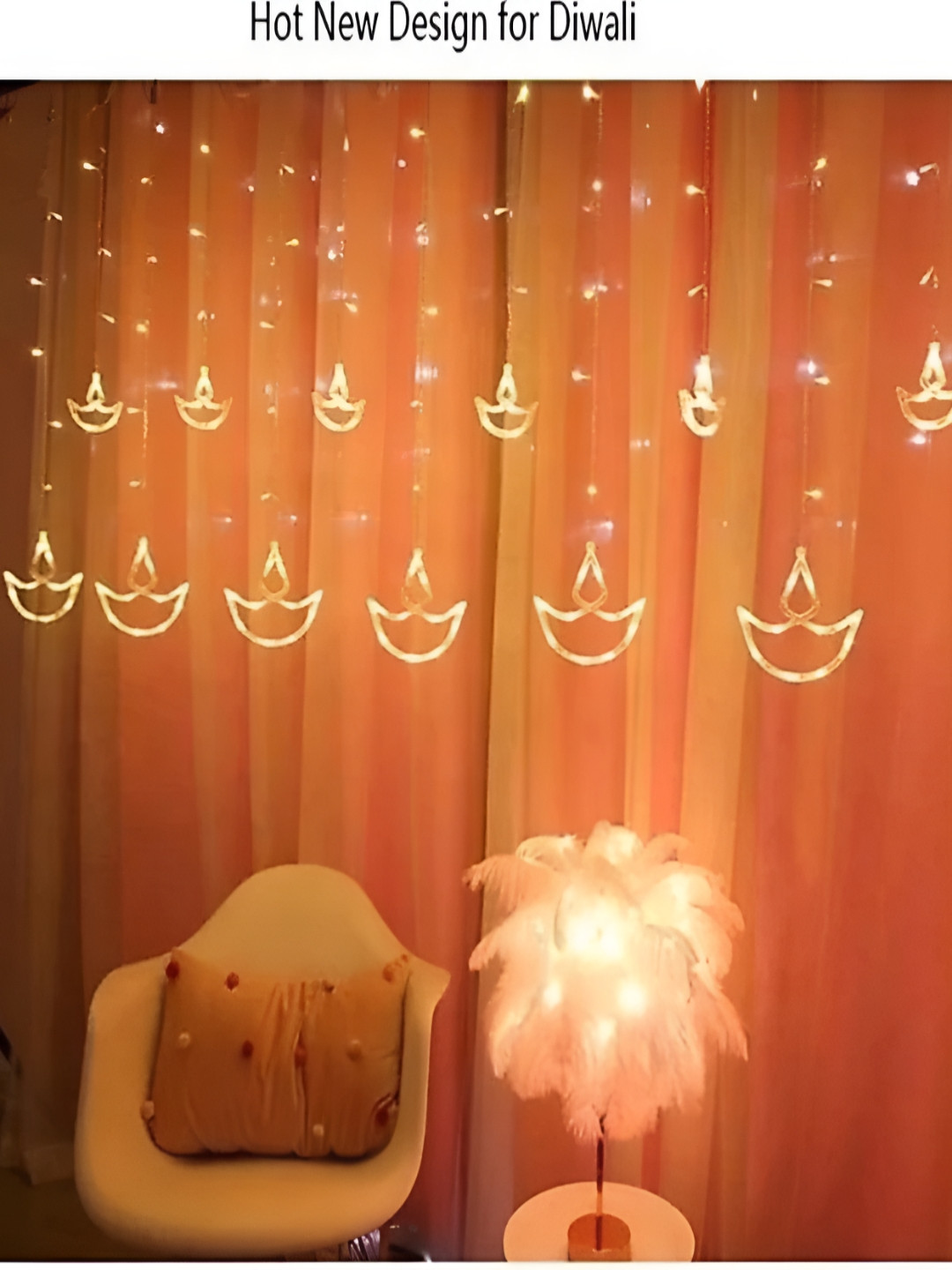 ENORMITY Yellow & White Diya Shape Bulb String Lights
