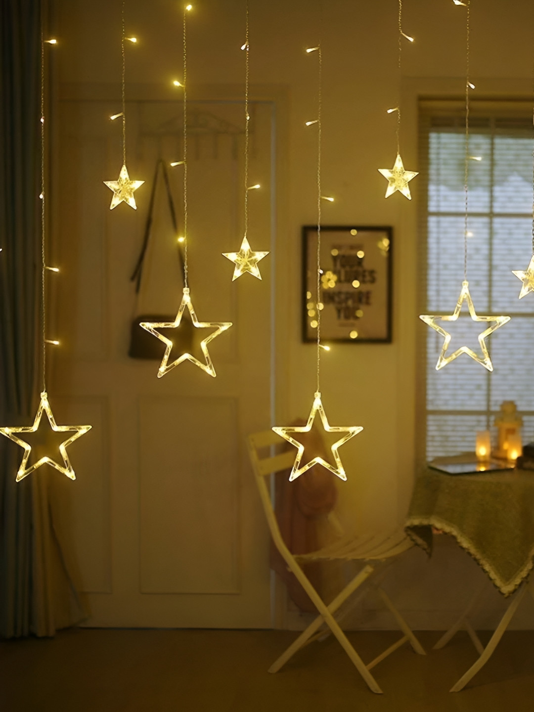 ENORMITY Yellow Rice Star Shape String Lights