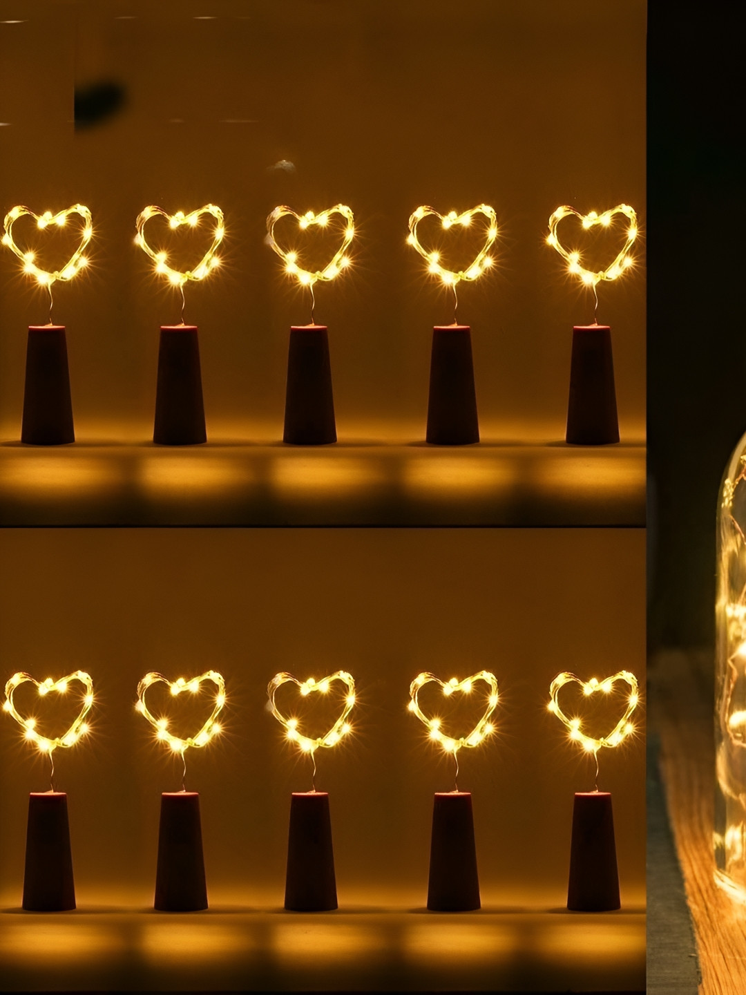 ENORMITY 10Pcs Yellow Rice Shape Cork String Light