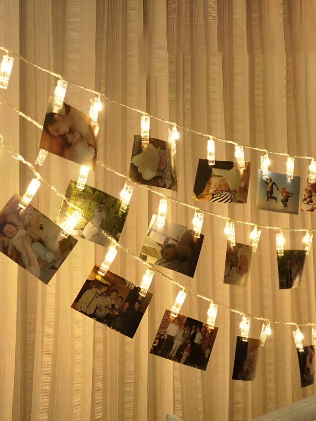 ENORMITY Warm Yellow 20 LEDs Photo Clip String Lights