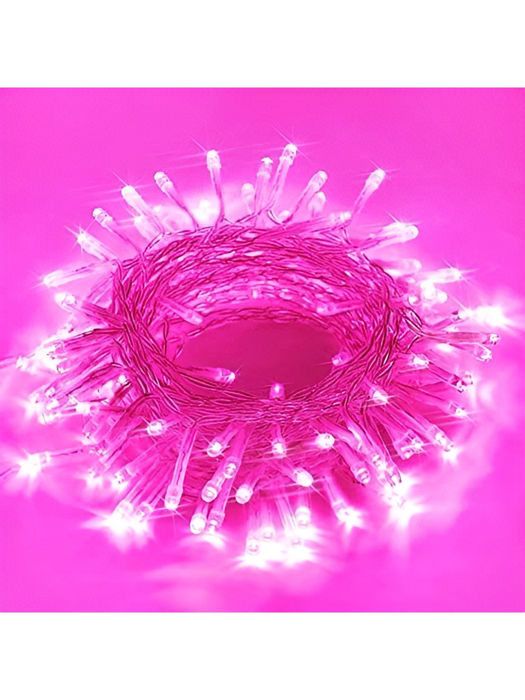 ENORMITY Pink Metal LED Rice-Shaped String Lights