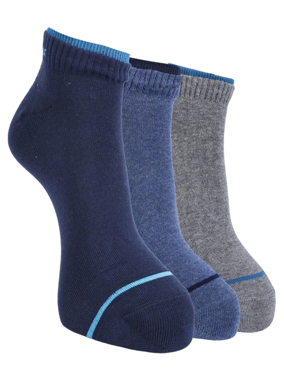 Force NXT Men Pack Of 3 Stripe Detail Cotton Ankle-Length Socks